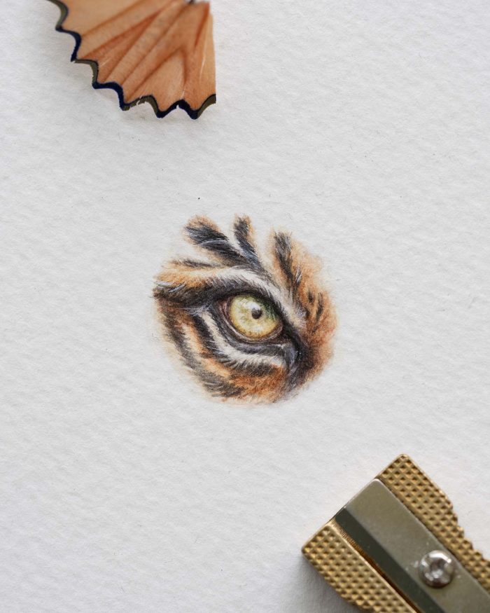 Tiger eye watercolor miniature print - Image 2